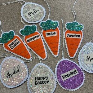 Glittery Easter Basket Tag- Personalized
